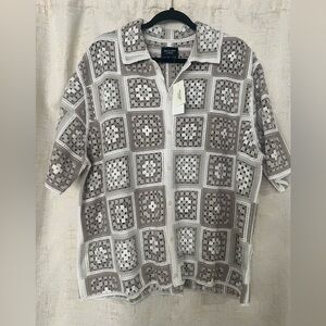 NWT Abercrombie see through sweater polo